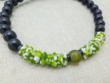 Men Necklace Green Black White Beaded Jewelry Handmade Statement Gift Fashion