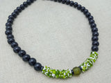 Men Necklace Green Black White Beaded Jewelry Handmade Statement Gift Fashion