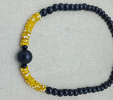 Men Necklaces Black Yellow Beaded Ethnic Jewelry Fashion Statement Handmade Gift