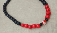 Men Necklaces Red Black Beaded Jewelry Handmade Gift for Him Statement