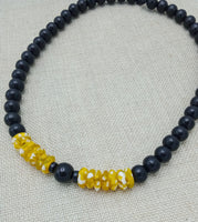 Men Necklaces Black Yellow White Ethnic Beaded Jewelry Handmade Gift Statement Fashion