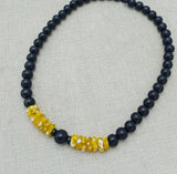 Men Necklaces Black Yellow White Ethnic Beaded Jewelry Handmade Gift Statement Fashion