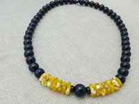 Men Necklaces Black Yellow White Ethnic Beaded Jewelry Handmade Gift Statement Fashion