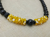 Men Necklaces Black Yellow White Ethnic Beaded Jewelry Handmade Gift Statement Fashion