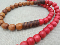 Wooden Beaded Necklace Handmade