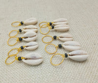 African Cowrie Hair Jewelry Accessories Gold Black Locs Dreads Braids Twist Handmade