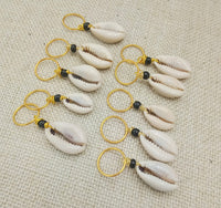 African Cowrie Hair Jewelry Accessories Gold Black Locs Dreads Braids Twist Handmade