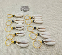 African Cowrie Hair Jewelry Accessories Gold Black Locs Dreads Braids Twist Handmade