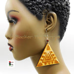 Triangle Earrings Wooden Jewelry Handmade Wood Funky Unique