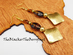 Hammered Earrings Women Beaded Dangle Black Owned Business