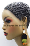 Wooden Silhouette Earrings Women Natural Hair Black Owned Business