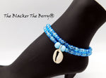 Blue Anklet Women Beaded Jewelry Summer Handmade Cowrie Shell